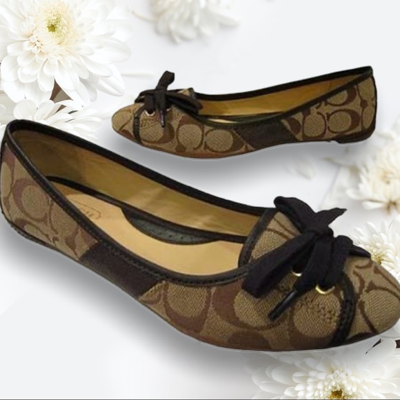 Coach Shoes - Brown and Black Coach Josie Ballet Flats